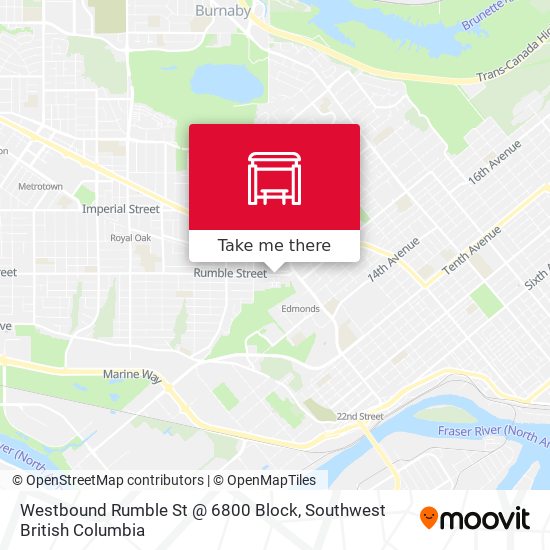 Westbound Rumble St @ 6800 Block map