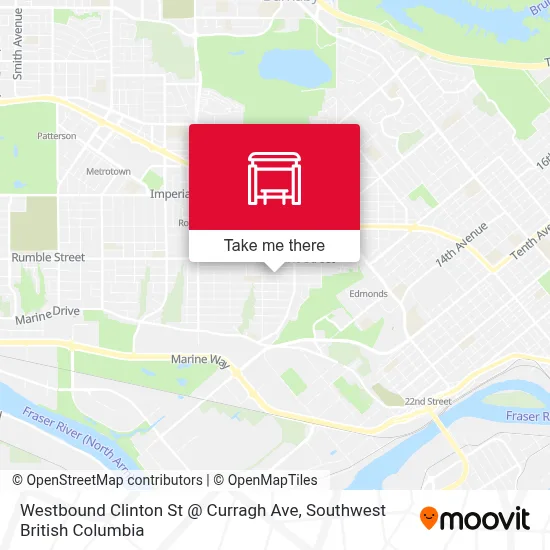 Westbound Clinton St @ Curragh Ave map