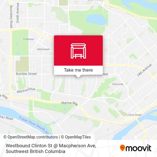 Westbound Clinton St @ Macpherson Ave map