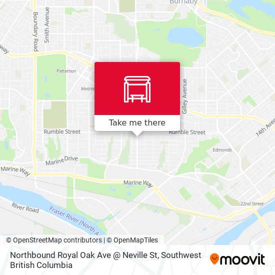 Northbound Royal Oak Ave @ Neville St map