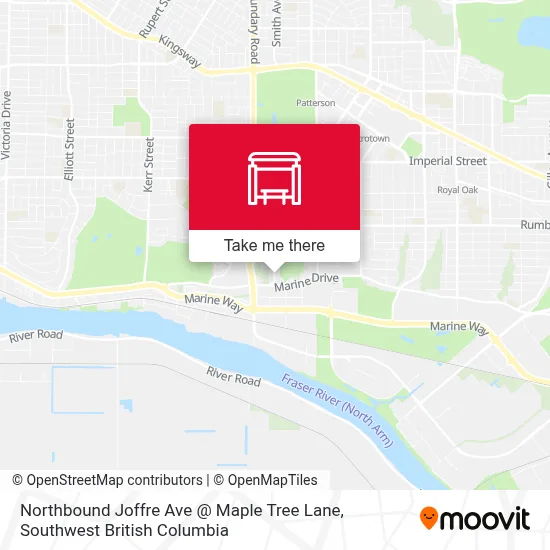 Northbound Joffre Ave @ Maple Tree Lane map