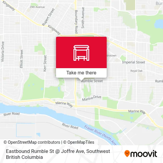 Eastbound Rumble St @ Joffre Ave map