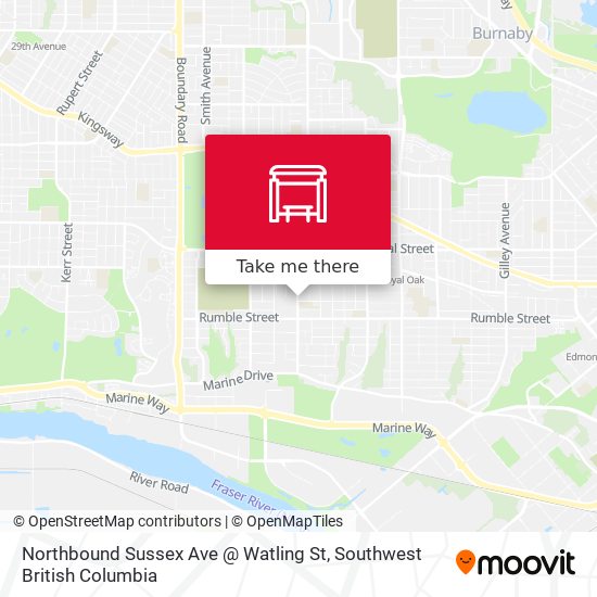 Northbound Sussex Ave @ Watling St map