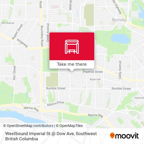 Westbound Imperial St @ Dow Ave map