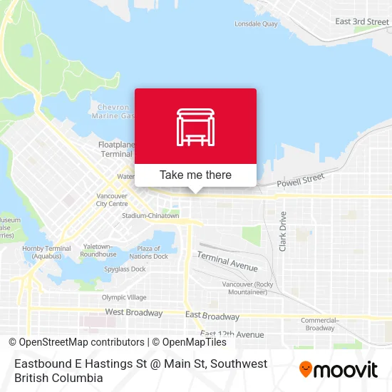 Eastbound E Hastings St @ Main St plan