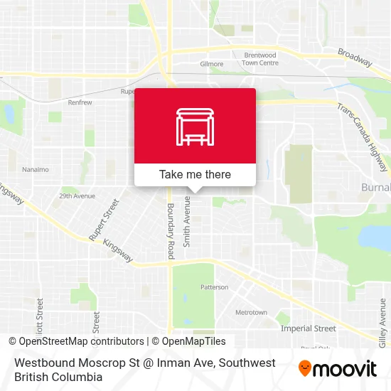 Westbound Moscrop St @ Inman Ave map