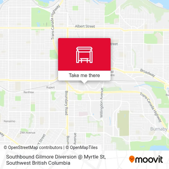 Southbound Gilmore Diversion @ Myrtle St map