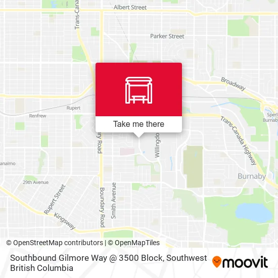 Southbound Gilmore Way @ 3500 Block map