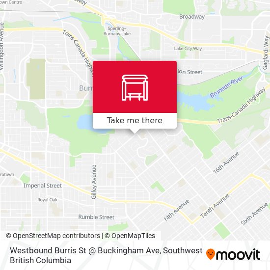 Westbound Burris St @ Buckingham Ave map