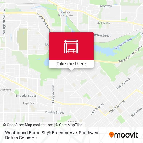Westbound Burris St @ Braemar Ave plan