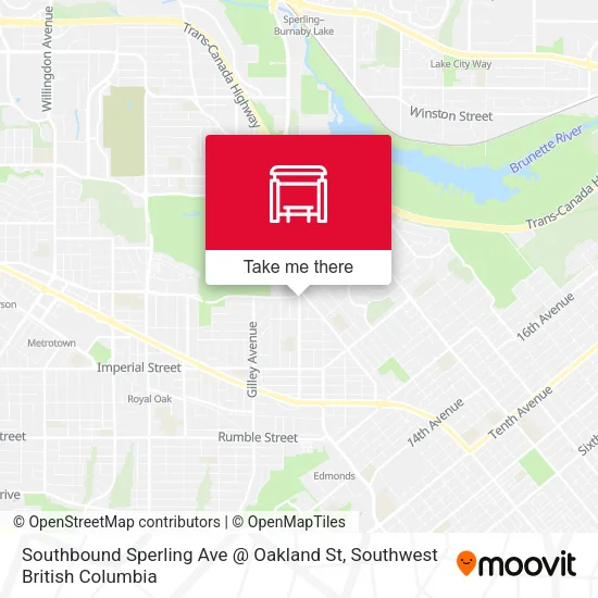 Southbound Sperling Ave @ Oakland St map