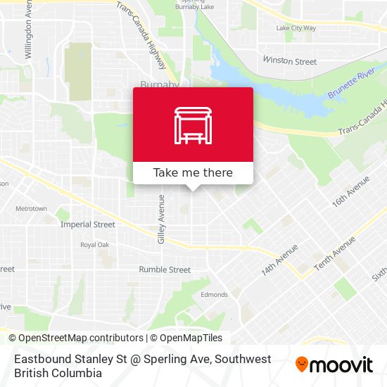 Eastbound Stanley St @ Sperling Ave map