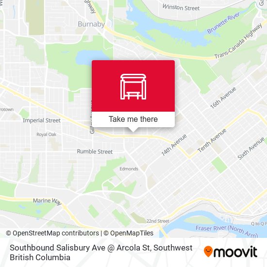 Southbound Salisbury Ave @ Arcola St map