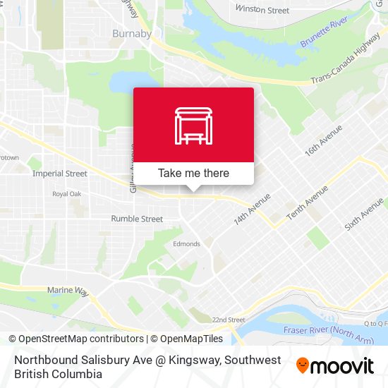 Northbound Salisbury Ave @ Kingsway map