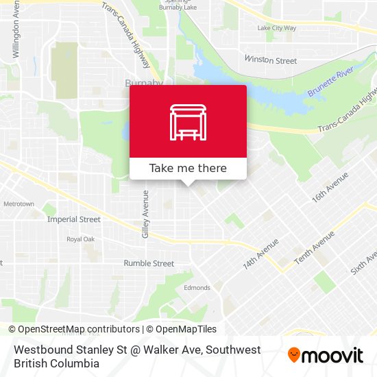 Westbound Stanley St @ Walker Ave map