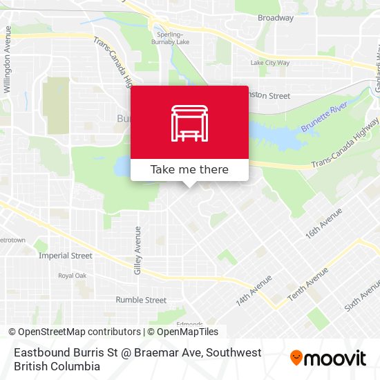 Eastbound Burris St @ Braemar Ave plan