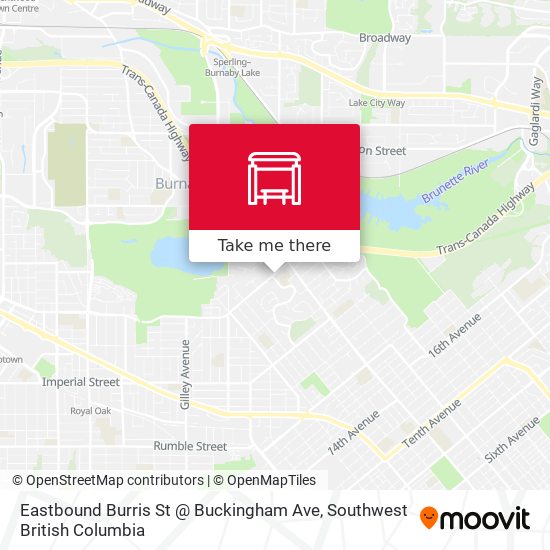 Eastbound Burris St @ Buckingham Ave map