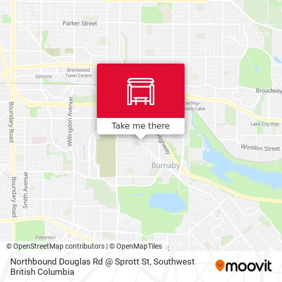 Northbound Douglas Rd @ Sprott St map