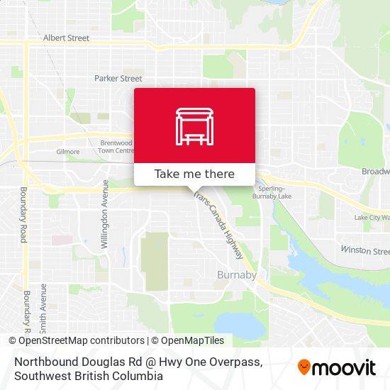 Northbound Douglas Rd @ Hwy One Overpass map