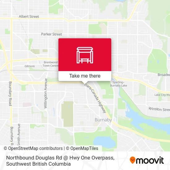 Northbound Douglas Rd @ Hwy One Overpass map