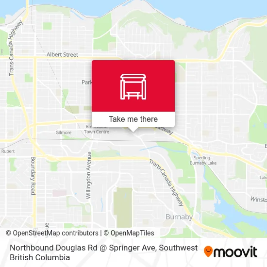 Northbound Douglas Rd @ Springer Ave map