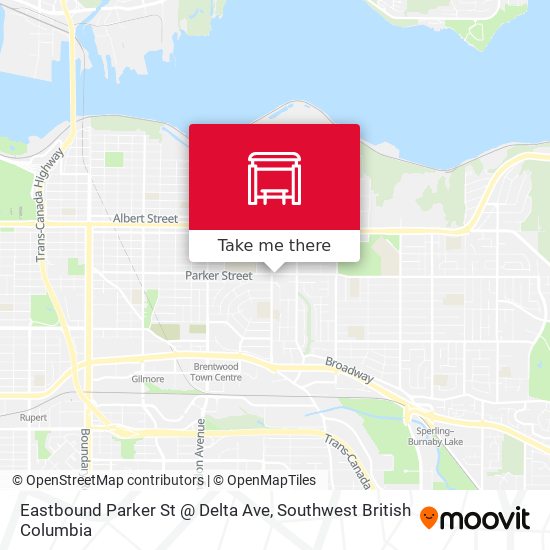 Eastbound Parker St @ Delta Ave map