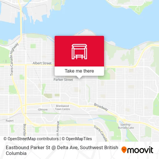 Eastbound Parker St @ Delta Ave map