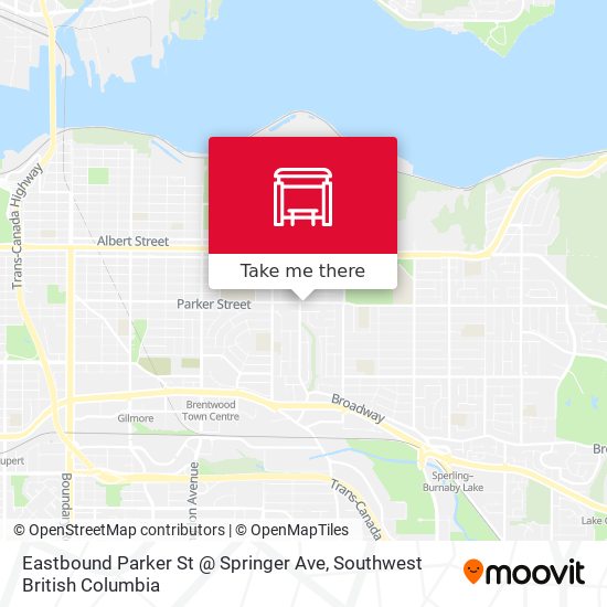 Eastbound Parker St @ Springer Ave map