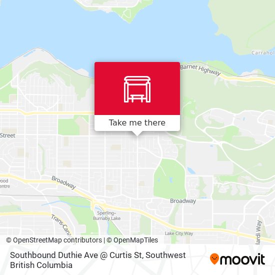 Southbound Duthie Ave @ Curtis St map