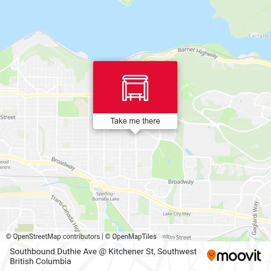 Southbound Duthie Ave @ Kitchener St map