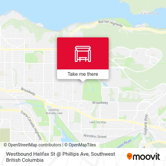Westbound Halifax St @ Phillips Ave map