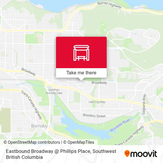 Eastbound Broadway @ Phillips Place map