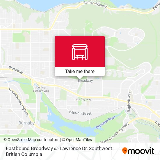 Eastbound Broadway @ Lawrence Dr map