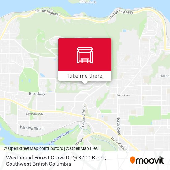 Westbound Forest Grove Dr @ 8700 Block map