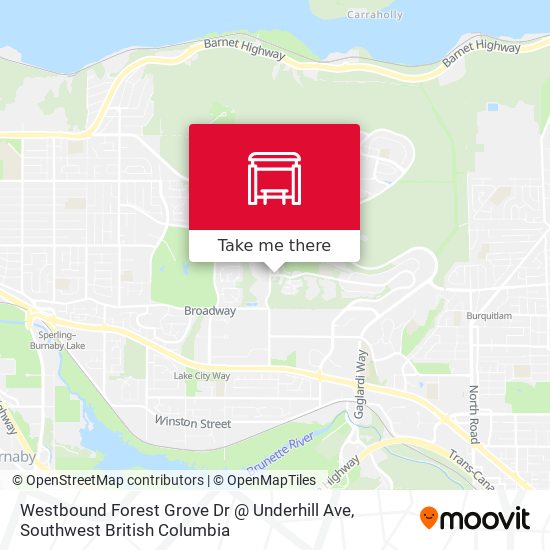 Westbound Forest Grove Dr @ Underhill Ave map