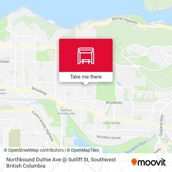 Northbound Duthie Ave @ Sutliff St map