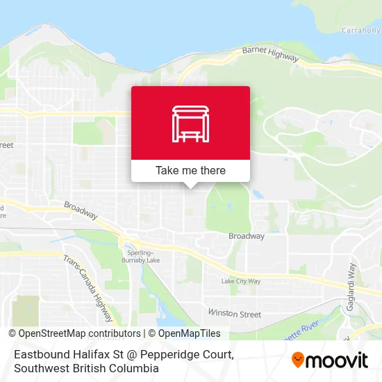 Eastbound Halifax St @ Pepperidge Court map