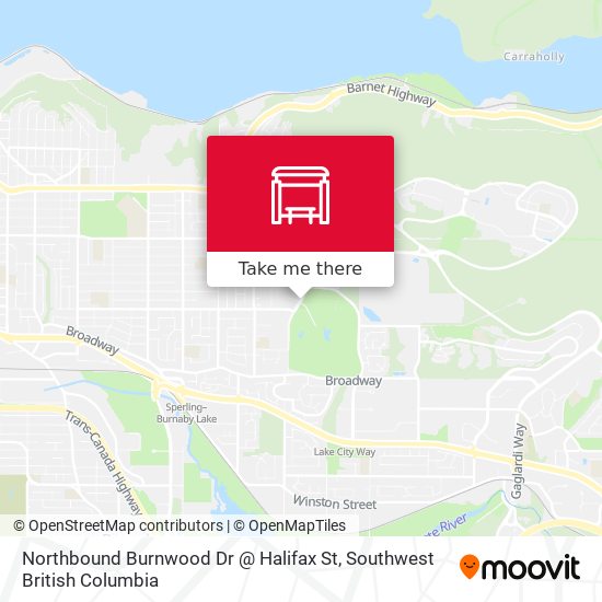 Northbound Burnwood Dr @ Halifax St map