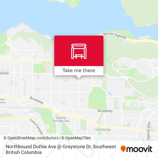 Northbound Duthie Ave @ Greystone Dr map