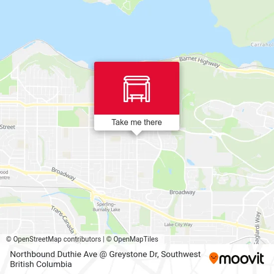 Northbound Duthie Ave @ Greystone Dr map