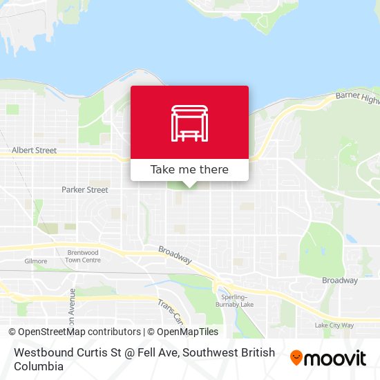 Westbound Curtis St @ Fell Ave map