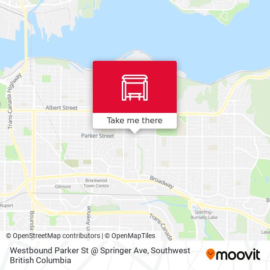 Westbound Parker St @ Springer Ave map