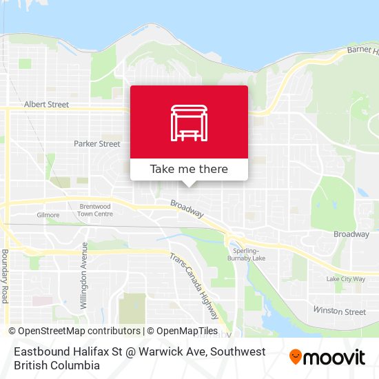 Eastbound Halifax St @ Warwick Ave plan