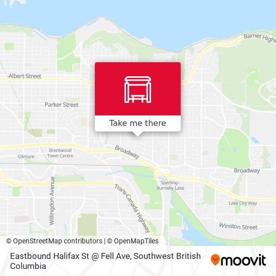 Eastbound Halifax St @ Fell Ave map