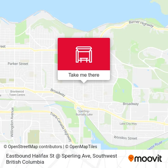 Eastbound Halifax St @ Sperling Ave map