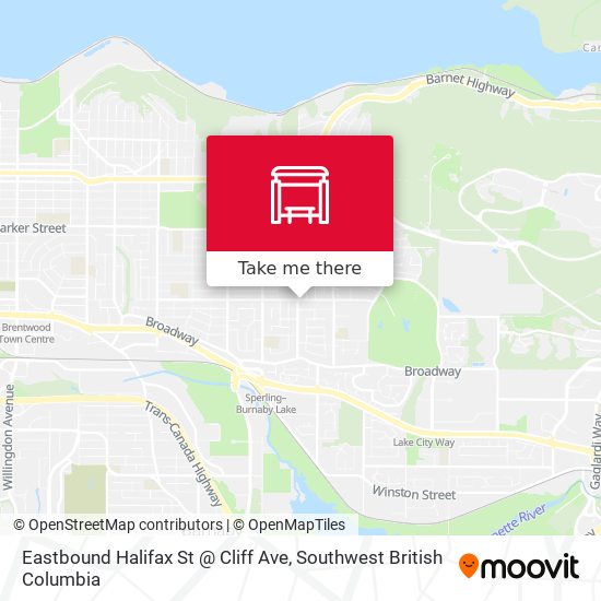 Eastbound Halifax St @ Cliff Ave map
