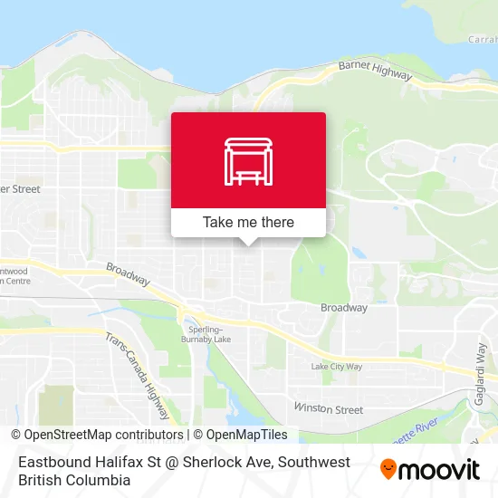 Eastbound Halifax St @ Sherlock Ave map