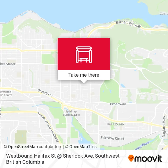 Westbound Halifax St @ Sherlock Ave map