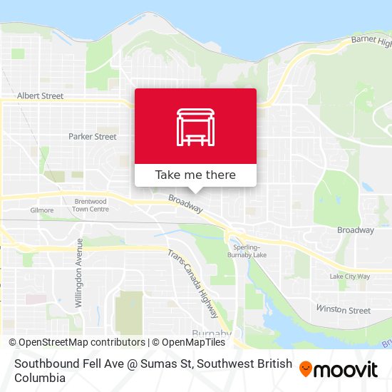 Southbound Fell Ave @ Sumas St map