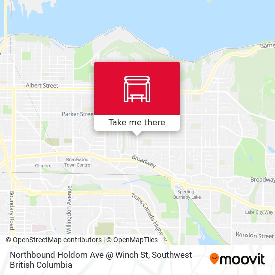 Northbound Holdom Ave @ Winch St map